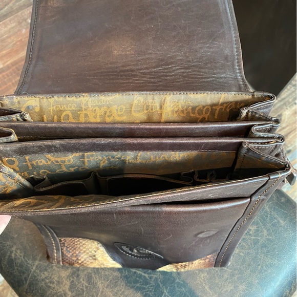 Franco Cuadra leather & snakeskin crossbody satchel - Picture 2 of 8